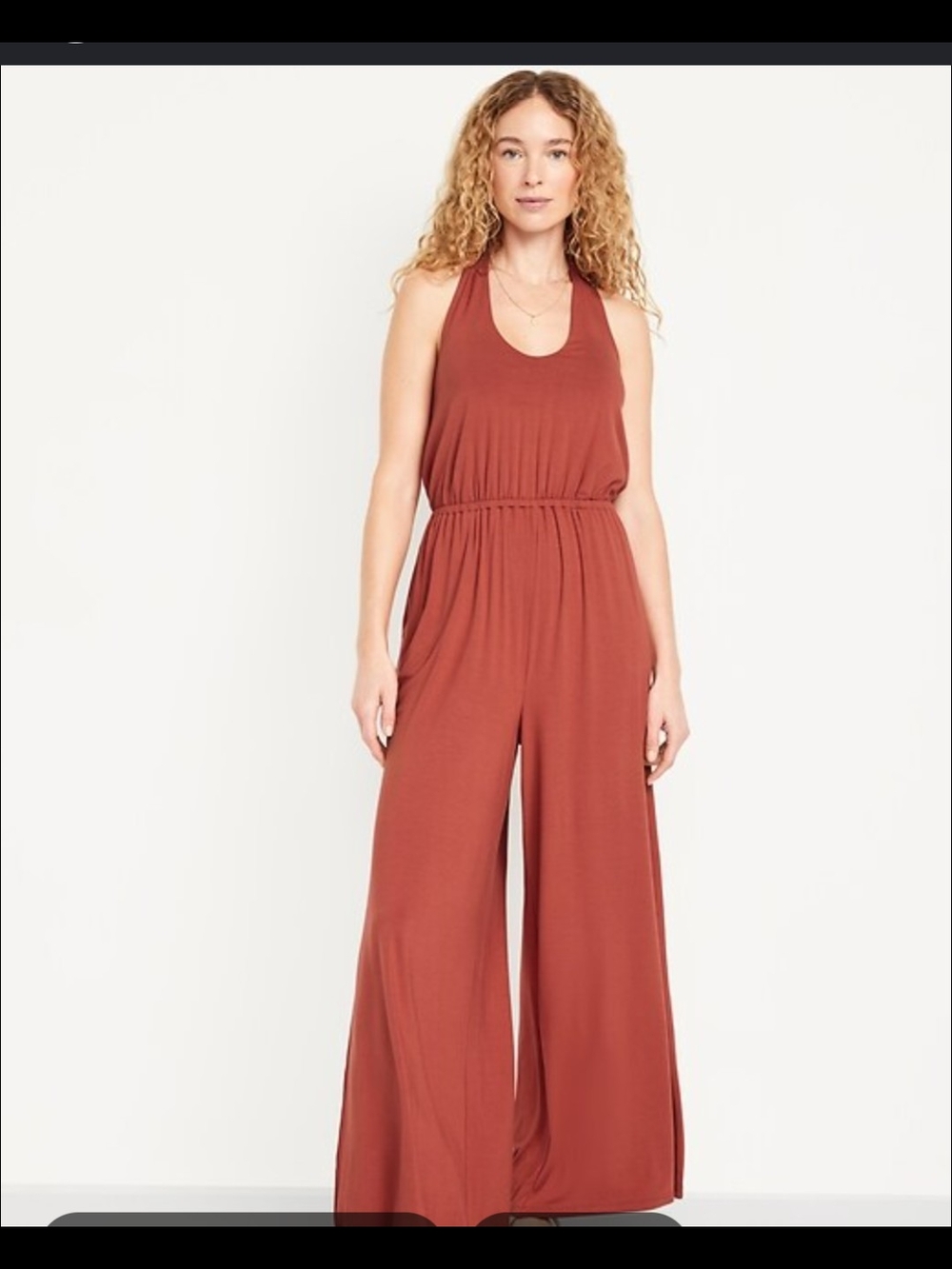 NWT Old Navy Rust Halter Wide-Leg Jumpsuit